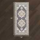 Laura Ashley Taupe Florence Medallion Machine Washable & Slip Resistant 2'2" x 5' Runner Rug