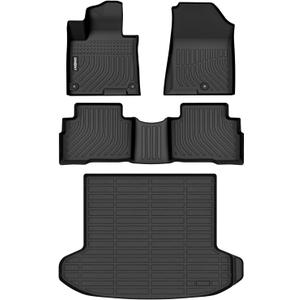 GINOWY- Floor Mats & Cargo Liner for Kia Sportage Hybrid 2023 2024 2025, TPE All Weather Sportage Hybrid 2024 Car Mats, Custom Fit Floor Liners Anti-Slip Trunk Mat 2025 Sportage Accessories Black
