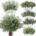 lovemoon 260 Pcs Artificial Mixed Eucalyptus Stems Bulk, 5 Kinds of Faux Greenery Eucalyptus Leaves Bulk for Vase Wedding DIY Bouquets Floral Arrangement Home Decor (260, Green)