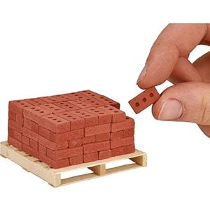Acacia Grove Mini Red Bricks with Pallet, 100 Pack, 1/12 Scale
