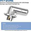 MITZONE Upgrade Aluminum Thermostat Housing Assembly Compatible with Dodge Durango Grand Cherokee 2011-2015 Wrangler JK 2012-2018 Replace 902-852 5184651AG 5184651AH