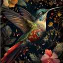 Vintage Hummingbird Puzzles for Adults 1000 Pieces, Colorful Flower Hummingbird Jigsaw Puzzles with Animals, Beautiful Bird Floral Impossible Nature Art Themed Puzzle, Hard Challenging for Adults