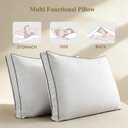 DOWNCOOL Goose Down Bed Pillows King Size Set of 2, Pillow Soft Support for Side, Back or Stomach Sleepers, for Better Sleep Experience, White 20" x 36"