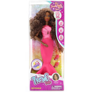 Barbie Fashionistas Doll #217 with Brown Wavy Hair Half-Up Half-Down & Pink Dress, 65th Anniversary Collectible Toy