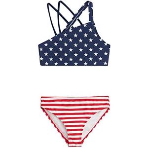 Kanu Surf Girls' Julia UPF 50+ Beach Sport Angle Bikini , size 12