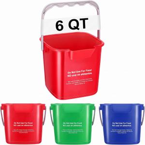 Uiifan 3 Pcs 6 Quart Cleaning Bucket Small Square Container, Multicolor