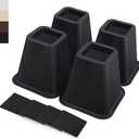 6 Inch Heavy Duty Bed Risers, Furniture Risers for Desk, Chair, Table or Sofa, Couch Lift Risers, Supports up to 2200 lbs per Leg(4 Pack Black)