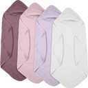Peryiter 4 Pcs Muslin Hooded Baby Towels, 32"x 32" Cotton Newborn Bath Towel Muslin Infant Baby Blankets Absorbent Unisex Newborn Registry Gift Essentials for Girls Boys (Boho Colors)