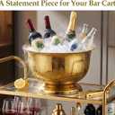 Gold Beverage Tub for Parties, 10L Stainless Steel Drink Cooler, Holds 810 Beer Bottles or 34 Wine Bottles with Ice, Metal Champagne Bucket for Bar Cart, Poolside, Outdoor Entertaining