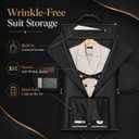 Garment Bag for Travel, Convertible Suit Garment Bag for Men, Stylish Carry On Garment Bag with Shoulder Strap, 2 in 1 Foldable PU Leather Garment Duffle Bag Suit Travel Bag for Men, Black, Two Way, 20"x11"x12"