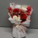 Preserved Flowers Bouquet with Bear, 3 Real Forever Flowers for Delivery, Long-Lasting Red Eteranl Roses Bouquet, Anniversary Birthday Gifts for Women Mom Her Girlfriend Wife