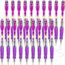 Gersoniel 23 Pcs Purple Ribbon Ballpoint Pen Pancreatic Cancer Awareness Pens Domestic Violence Awareness Retractable Pen Gifts Bulk Alzheimer Overdose for Society Charity Events Party Favors