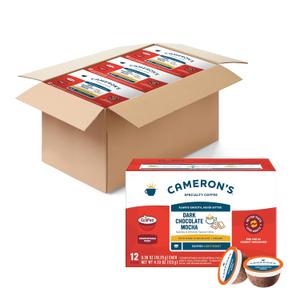 Cameron's Coffee Dark Chocolate Mocha Flavored Single-Serve Pods, Light Roast, 100% Arabica, 12-Count (Pack of 6)