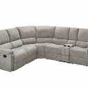 Fabric L-Shaped Reclining Sectional Sofa Couch for Living Room, Manual Recliner Oversized Sofa, with Padded Headrest, 2 Cup Holders, Storage Space, 5-Seater Home Furniture Set, Grey 54"L x 38"D x 40.5"H