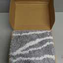 Tititex Luxury Grey White Line Bathroom Rug, 16x24 inch Classic Extra Soft and Absorbent Microfiber Bath Rugs, Non-Slip Plush Shaggy Bath Carpet, Bath Mats for Floor, Tub and Shower