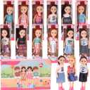 10 Pack: Little Girls Party Favors Dolls - 5" Small Toddler Doll Toys Kids Miniature Figures Friends Bulk Bundle Play Set