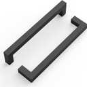FILTA 10 Pack Black Cabinet Handles 6.3 inch(160mm) Matte Black Cabinet Pulls Square Kitchen Stainless Steel Cabinet Hardware for Cupboard Drawer Handles