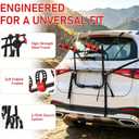 BeBecome Bike Rack for Car, 3 Bike Trunk Mounted Bike Rack for SUV, Car Bike Rack with Foldable Frame, Anti-Scratch Foam Padding and Secure Straps, Fits Sedan Hatchback Minivan