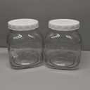 Folinstall 81 Oz/0.6 Gallon Airtight Glass Jar with Lids, Wide Mouth Half Gallon Mason Jar for Pickle, Cookie, Kombucha, Flour, Sugar. Set of 2 Large Pickle Jar with 2 Scale Marks
