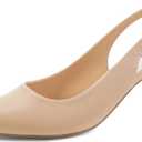 Rilista Women's Slingback Kitten Heels Closed Pointed Toe Wedding Party Dress Pumps Shoes, Size -6,5