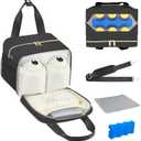 PIIOSER Breastmilk Cooler Bag with Ice Pack, Fits 6 Baby Bottles Up to 9 Ounce, Insulated Bottle Travel Bags with Shoulder Strap-Wearable Breast Pump Carrying Case for Nursing & Working Moms (Black)