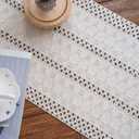 Macrame Table Runner Cream Beige Boho Table Runners with Tassels Hand Woven Cotton Table Runner Rustic Farmhouse Table Runners for Bohemian Kitchen Dining Table(12x71in)