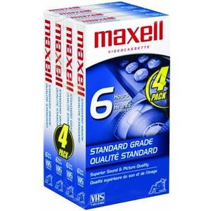 Maxell STD-T-120 4 Pack VHS Tapes 3-Pack