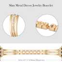 KOREDA Slim Gold Band Compatible for Apple Watch Band 38mm 40mm 41mm 42mm 44mm 45mm 46mm 49mm Series 11 10 9 8 7 SE Ultra Women, Thin Metal Dressy Jewelry Bracelet with Bling Diamond for iWatch Series 6/5/4/3/2/1