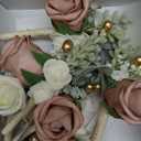Ling's moment Boutonniere for Men, 6pcs Groom Groomsmen Boutonniere, Artificial Flowers for Wedding Decor/Prom/Homecoming, etc.Pink Dusty Rose