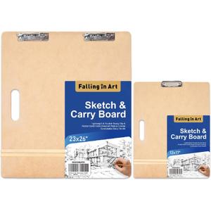 Falling in Art 13X17&23X26 Sketch Board with Sturdy Clip &Rubber Bands