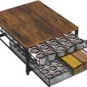 Coffee Pod Holder For Counter, Wooden K Cup Holder with Sliding Drawer, Large Capacity Coffee Pod Storage for Coffee Station, Home, Office, Kitchen