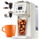 SHARDOR Coffee Maker Hot & Iced With Bold Setting,Single Serve Coffee Maker For K Cup And Grounds，52 Oz Removable Water Tank,6-14 Oz Brew Sizes,One Cup Kcup Coffee Machine With Reusable Filter, White