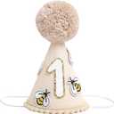 Bee-Themed, First Birthday Decorations for Baby Boy - Yellow Crown, Hat, and Photo Props