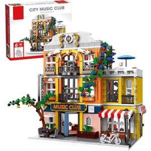 ENJBRICK Flowers City Jazz Club Building Sets for Adutls, Architecture House Building Kit for Boys and Girls 8-14 Years 1683 PCS