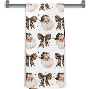 Funny Christmas Dog Kitchen Towels, Christmas Dog Bathroom Decor, Merry Woofmas Xmas Holiday Decorative Hand Tea Dish Towels for Bathroom Kitchen, 16x24 Inch (White-27)