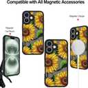 Fiyart Designed for iPhone 16 Plus Case Cute Sunflower Flowers Design Compatible with MagSafe,Soft Bumper with Hard PC Back Anti-Scratch Phone Cover for Women Girls 6.7"-Yellow