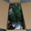 Set of 2 18 Inch Lighted Outdoor Christmas Tree with Remote, Timer, Multi-Color Lights, Battery Operated Pre-lit Frosted Pathway Artificial Urn Filler, Christmas Porch Decorations for Home Porch Yard