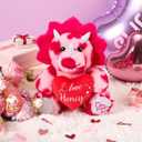 2 x Kasyat Valentine Gift 12' Big Triceratops Stuffed with Heart Cute Plush Animal Valentine Soft Dinosaur Pink Romantic Gift Adorable Home Decoration for Birthday Anniversary Girlfriend Boyfriend Lover