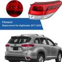 Silscvtt Passenger Side Rear Brake Tail Light Assembly Replacement for Highlander 2017-2020 Outer Right Tail Lamp 815600E160 TO2804132