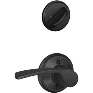 Schlage F59 MER 622 RH Merano Interior Right-Handed Lever with Deadbolt, Matte Black (Interior Half Only)