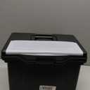 IRIS USA File Box Organizer with Lid, Letter File, Portable Handle, Black