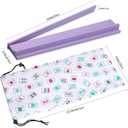 Mahjong Racks with Pushers, Purple Wooden American Mahjong Tile Pushers and Racks Set of 4, with White Printed Mahjong Racks Drawstring Bag, Mahjong Accessories (19.68 Inches), 19.68" L x 2.55" W x 1.06" H