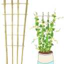Natural Bamboo Trellis, 4Feet,3Pack,Fan-Shaped Plant Support Trellis for Outdoor and Indoor Potted Climbing Plants,Vegetables, Cucumber, Tomato, Hoya,