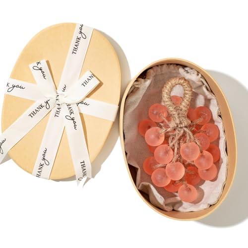 JHZHONG Grape Soap on a Rope, Handmade Grape Cluster Shape Soap Bar, Unique Decorative Bath Soap, Aromatic Hand Wash Gift for Home Decor, Men & Women (1, Pink)
