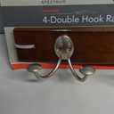 Stratford 4-Double Hook Wall-Mounted Wooden Rack - Coffee with Graphite Hooks