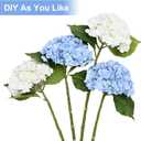 Real Touch Hydrangea Artificial Flowers, 2 Blue & 2 White Real Touch Flowers, 21" Faux Hydrangea Flowers, Fake Hydrangea Flowers for Outdoor Wedding Office Home Decor Table Centerpieces