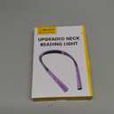 Glocusent Upgraded LED Neck Reading Light, Book Light for Reading in Bed, 30-min Timer, 3 Colors & 3 Brightness Adjustable, Rechargeable & Long Lasting, Perfect for Reading, Knitting (Slim-Medium, Purple)