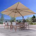 10' X 13' Outdoor Patio Umbrella Large Rectangle Cantilever Umbrella Heavy Duty 360Rotation Offset Umbrella for Garden Deck Pool Patio,Beige