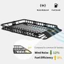DEXSO 51" x 36" Universal Roof Rack Basket, 200 Lbs Capacity Rooftop Cargo Carrier Basket, Heavy Duty Luggage Holder Rack for SUVs, Trucks, Vehicles