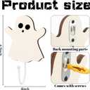 Weysat 4 Pcs Halloween Ghost Wall Hooks White Ghost Key Holder for Wall Decor Spooky Bathroom Decorative Hook Hangers for Halloween Living Room Bathroom